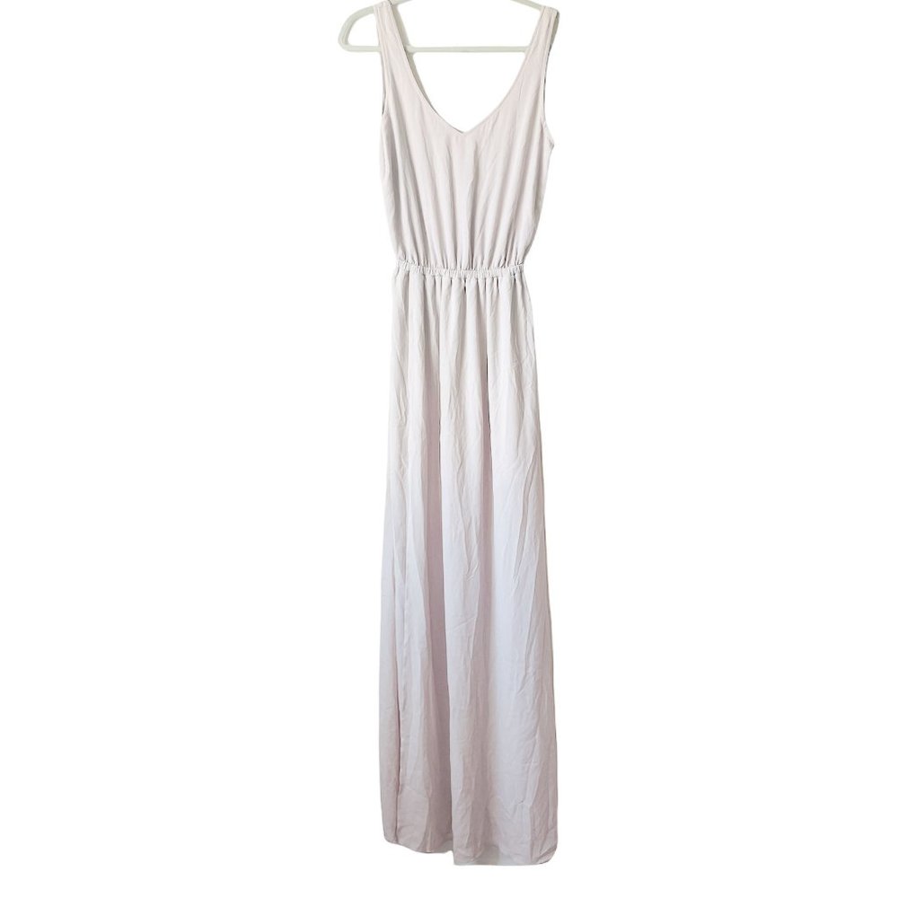 SHOW ME YOUR MUMU Kendall Maxi Dress Beige Side Slit Brides Size Medium